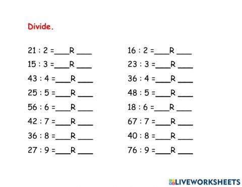 División con y sin residuo.