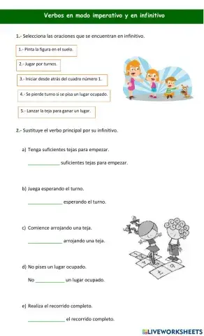 Verbos en modo imperativo y en infinitivo