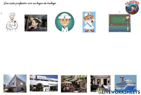 Une las profesiones lugar de trabajo 2
