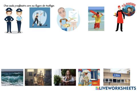 Une las profesiones lugar de trabajo 3
