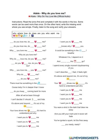 1A: Question forms-Why do you love me?