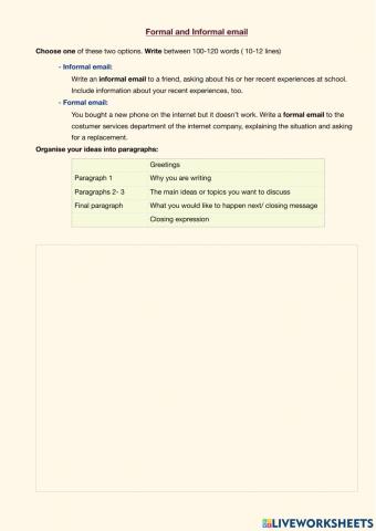 Formal and Informal writing