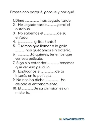 Porqué, porque y por qué