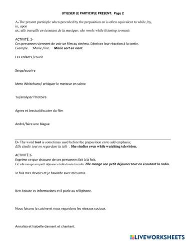 Le participe present