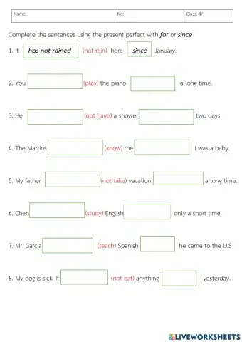 Present perfect tense