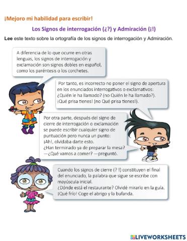 Los signos de Interrogación y Admiración