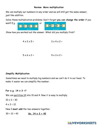 Maths Multiplication