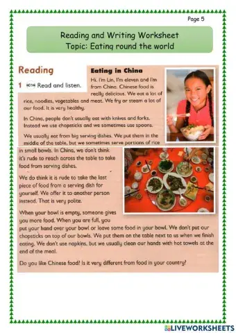 R&W 4 Unit 1 eating round the world part 2