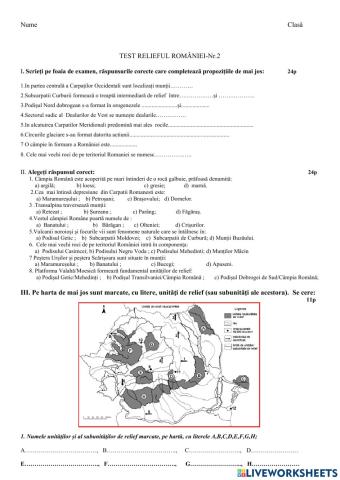 test relieful României 2