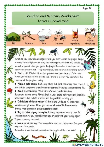 R&W Unit 7 Survival tips Part 1