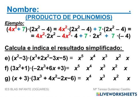 Producto de polinomios