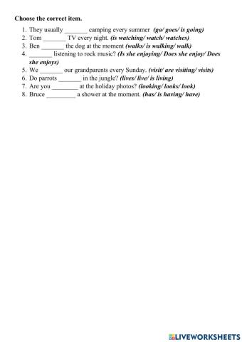 Present simple-present cotinuous