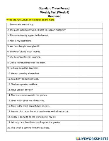 Adjectives Review