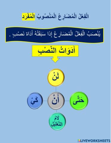 الفعل المضارع المنصوب المفرد