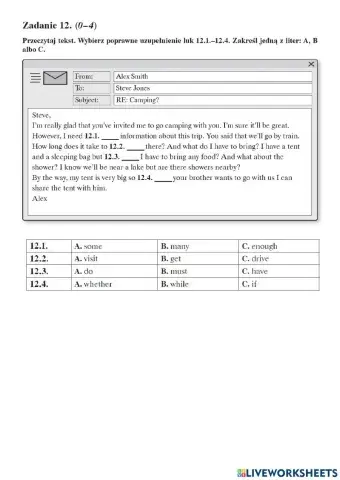 Operon 2018 egzamin próbny zad.12
