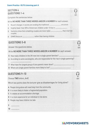 IELTS Listening part 4