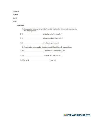 Adverbs of frequency