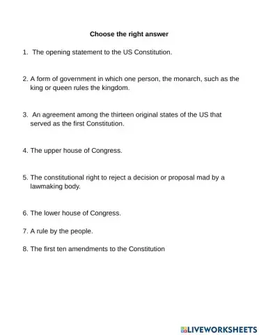 Constitution vocabulary