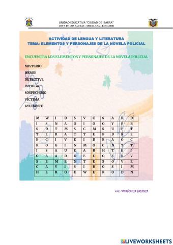 Elementos y personajes de la  novela