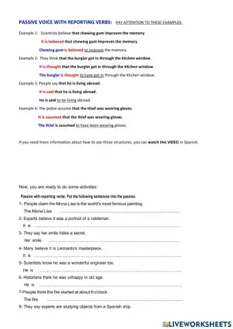 Passive Voice with Reporting Verbs