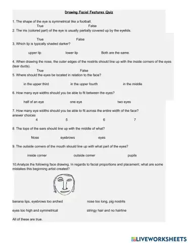Drawing Facial Features Proportions of the Face