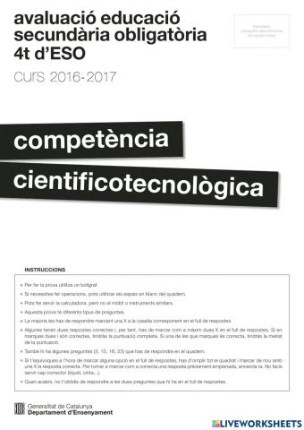 Competencia cientifico tecnologica 2017-A