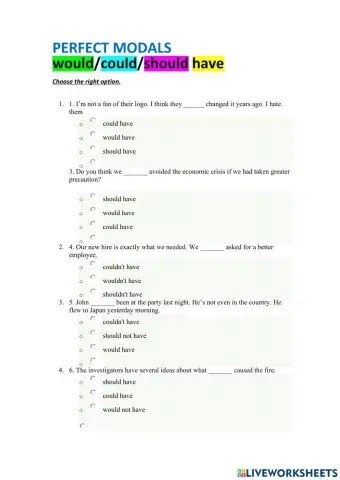 Could -should-would have