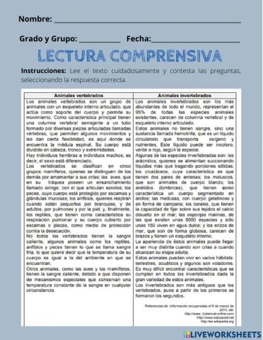 Vertebrados e invertebrados