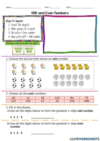 Odd and Even numbers
