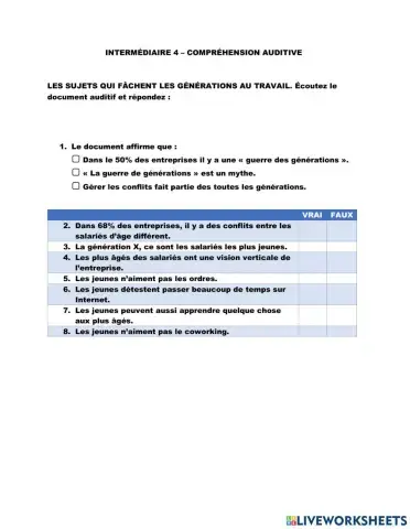 Ce qui fâche les générations au travail.