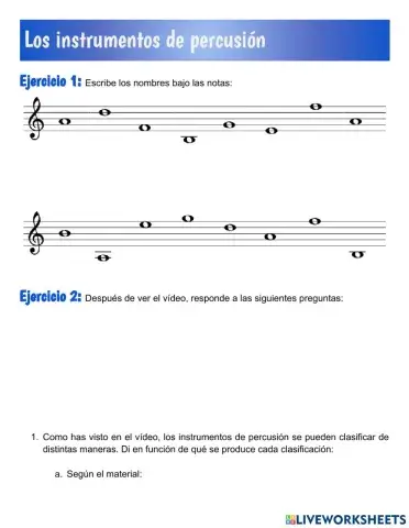 Los instrumentos de percusión