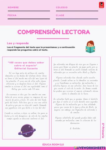 6º ud5 comprensión lectora lengua