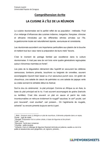 Compréhension écrite et orale