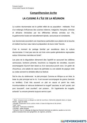 Compréhension écrite et orale