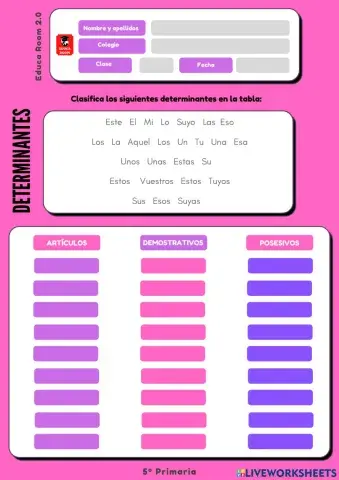 5º ud5 los determinantes lengua