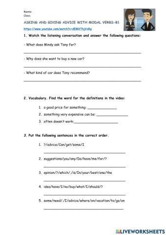 Giving Advice Listening Modals