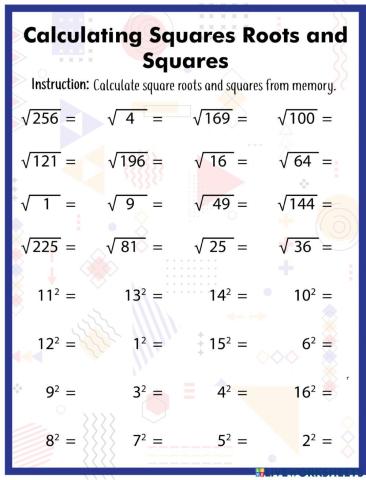 Calculating Squares Roots and Squares