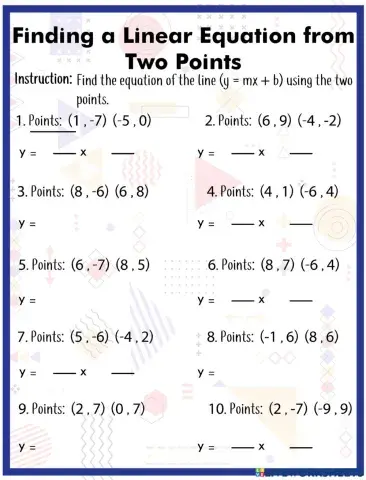 Finding a Linear Equation from Two Points