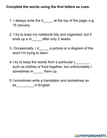 Vocabulary duolingo style