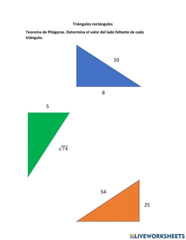Ejercicios de triángulos rectángulo