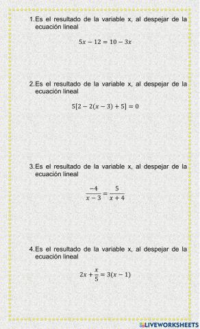 Resumen Ecuaciones lineales