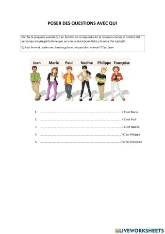 Poser des questions avec qui