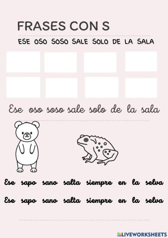 Frases con palabras con el fonema S