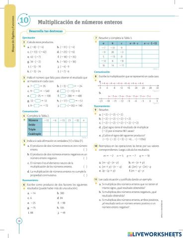 Multiplicación de enteros