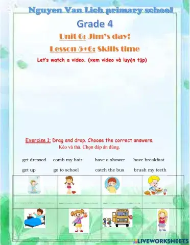 Unit 6 Jim's day Lesson 5,6