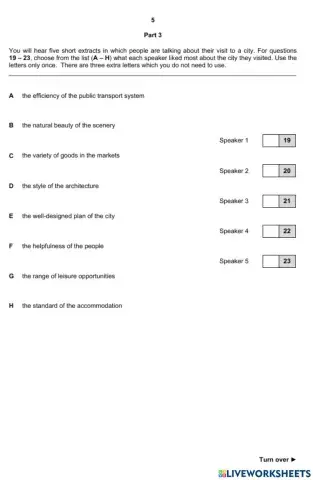 First 2015 Listening sample paper task 3