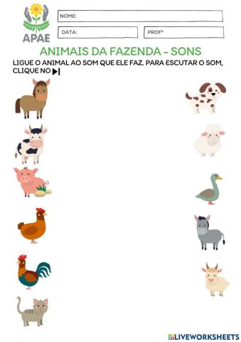 Som dos animais da fazenda