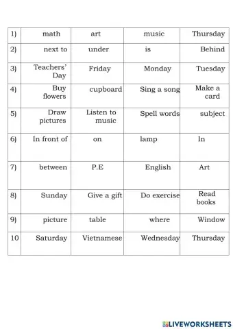 Theme 2. grade4. odd one out