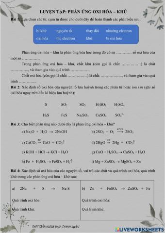 Phản ứng oxi hóa-khử
