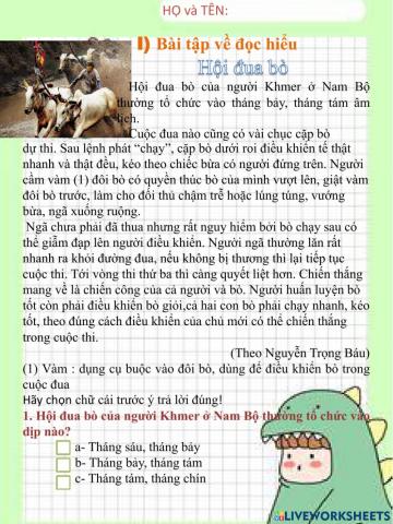 Phiếu bài tập cuối tuần (tuần 26)